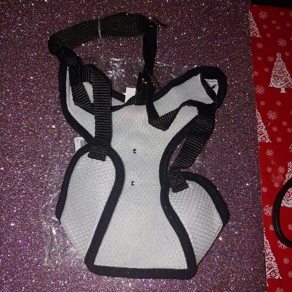 Cat or Dog Set Harness & Leash Breathable Vest with Buttons & Bowtie